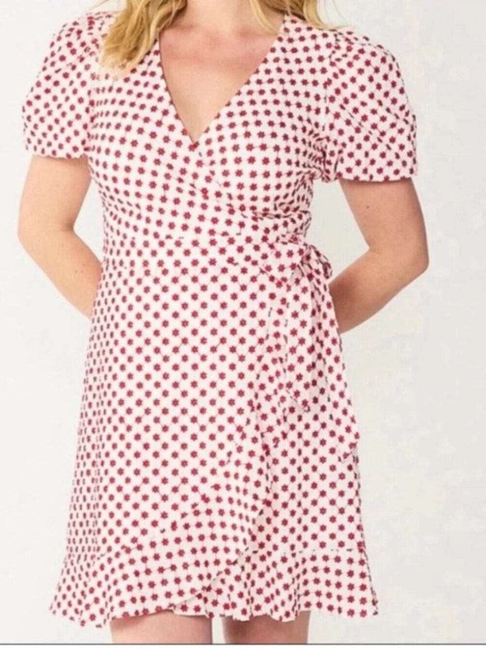 Draper James White Dress with Red Star Floral Print